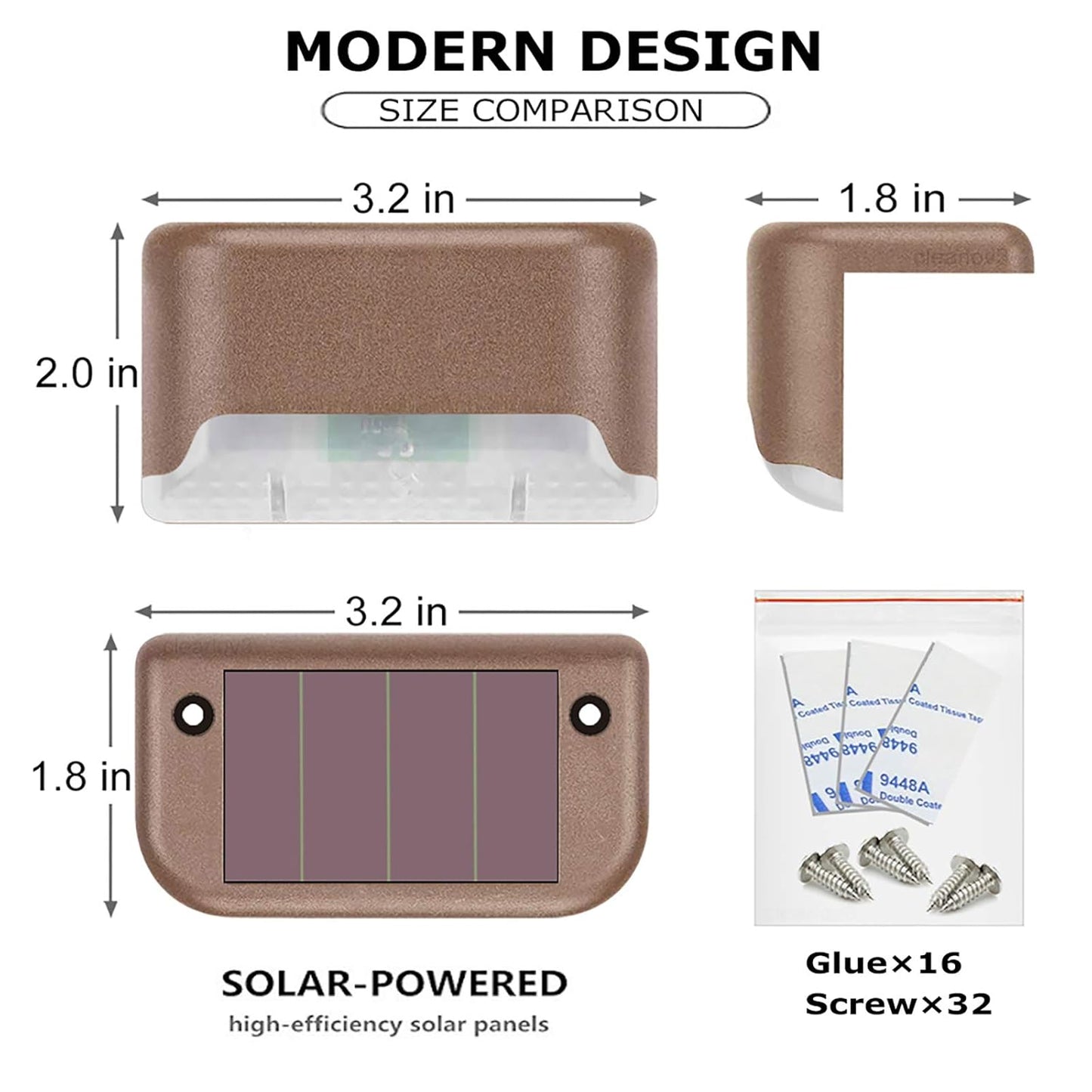 Solar Stair Lights : Auto Light Up In The Dark
